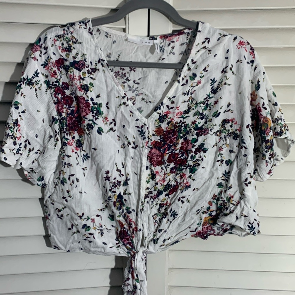 White floral top